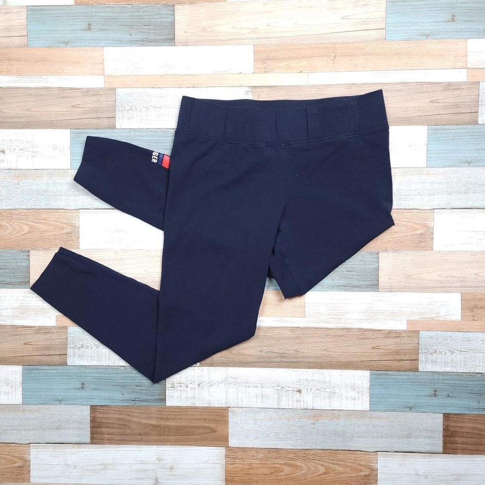 Tommy Hilfiger Sport Graphic Logo Navy Blue Leggings Womens Size Large